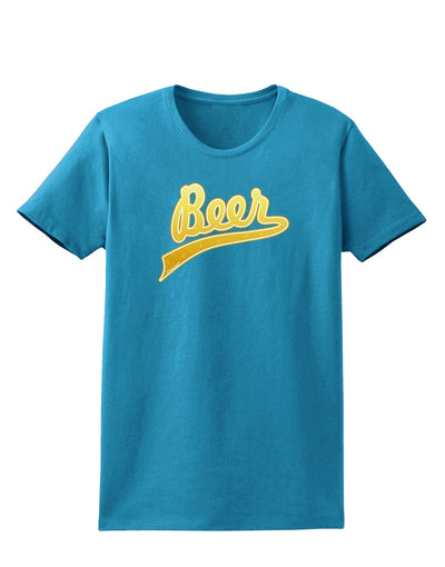 Beer Jersey Womens Dark T-Shirt-TooLoud-Turquoise-X-Small-Davson Sales