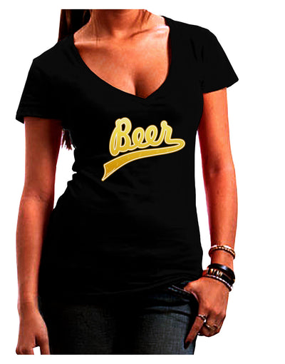 Beer Jersey Womens V-Neck Dark T-Shirt-Womens V-Neck T-Shirts-TooLoud-Black-Juniors Fitted Small-Davson Sales