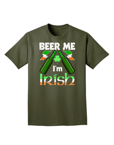 Beer Me I'm Irish Adult Dark T-Shirt-Mens T-Shirt-TooLoud-Military-Green-Small-Davson Sales