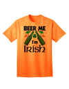 Beer Me I'm Irish - Premium Adult T-Shirt for Celebratory Occasions-Mens T-shirts-TooLoud-Neon-Orange-Small-Davson Sales