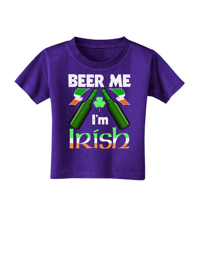 Beer Me I'm Irish Toddler T-Shirt Dark-Toddler T-Shirt-TooLoud-Purple-2T-Davson Sales