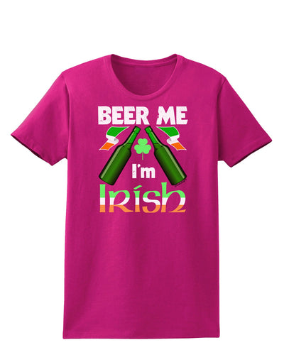 Beer Me I'm Irish Womens Dark T-Shirt-TooLoud-Hot-Pink-Small-Davson Sales