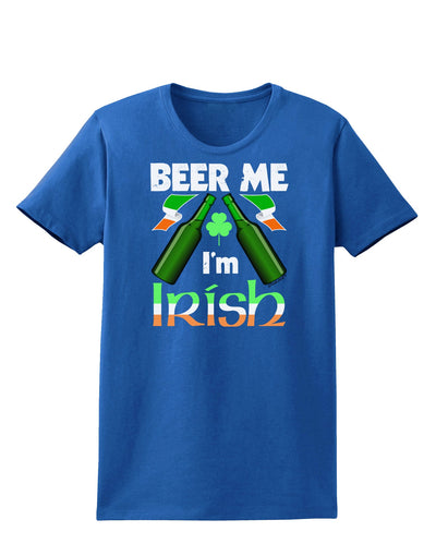 Beer Me I'm Irish Womens Dark T-Shirt-TooLoud-Royal-Blue-X-Small-Davson Sales