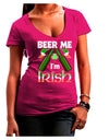 Beer Me I'm Irish Womens V-Neck Dark T-Shirt-Womens V-Neck T-Shirts-TooLoud-Hot-Pink-Juniors Fitted Small-Davson Sales