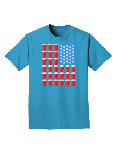 Beer Pong Flag Adult Dark T-Shirt-Mens T-Shirt-TooLoud-Turquoise-Small-Davson Sales