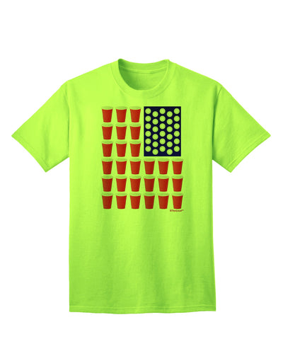 Beer Pong Flag Adult T-Shirt-Mens T-Shirt-TooLoud-Neon-Green-Small-Davson Sales