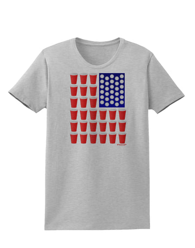 Beer Pong Flag Womens T-Shirt-Womens T-Shirt-TooLoud-AshGray-X-Small-Davson Sales