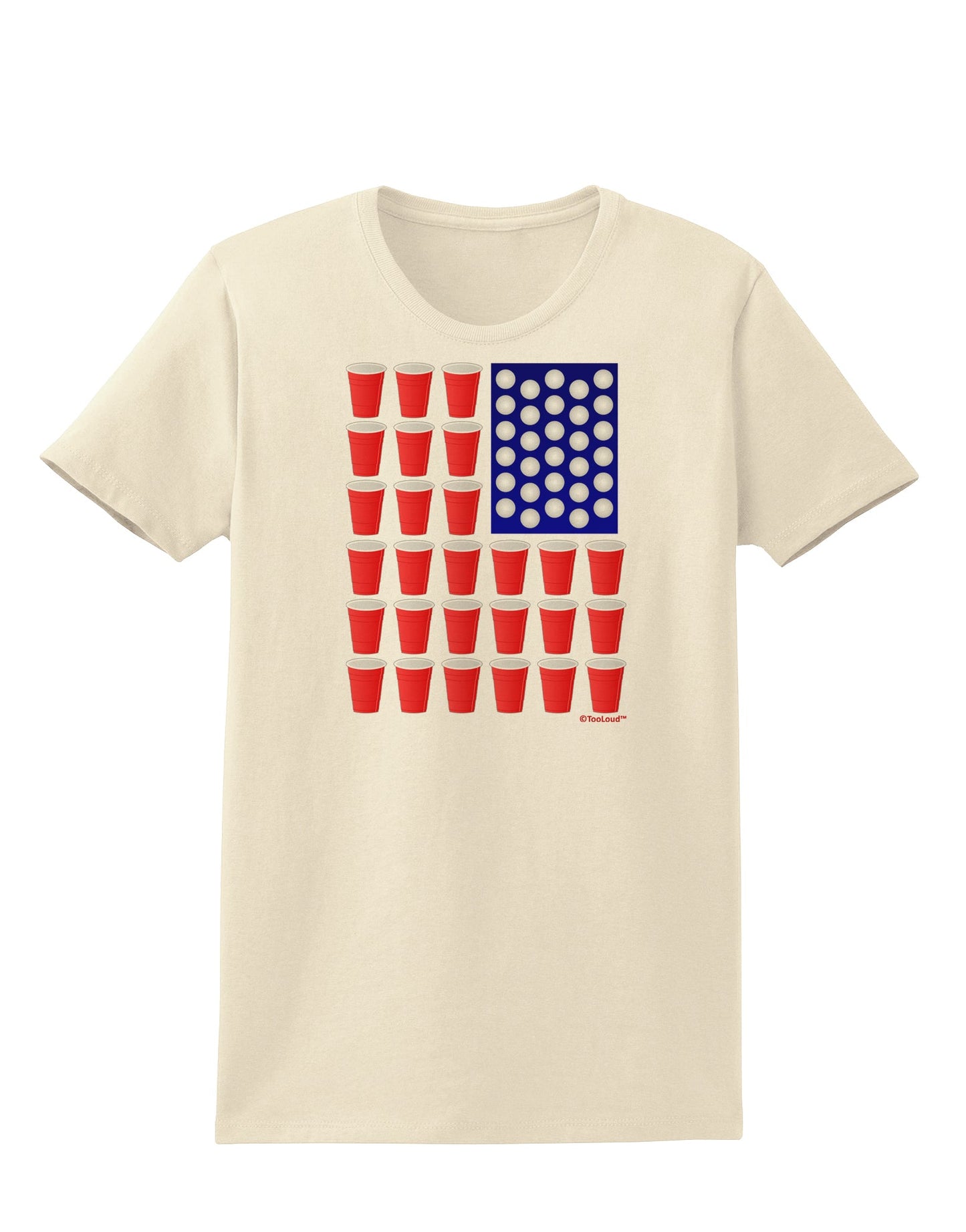 Beer Pong Flag Womens T-Shirt-Womens T-Shirt-TooLoud-Natural-X-Small-Davson Sales