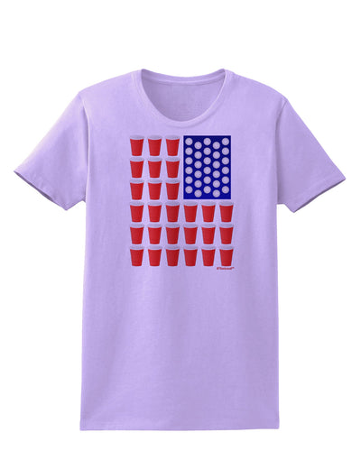 Beer Pong Flag Womens T-Shirt-Womens T-Shirt-TooLoud-Lavender-X-Small-Davson Sales