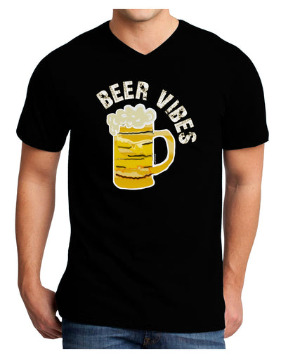 Beer Vibes Adult Dark V-Neck T-Shirt-Mens V-Neck T-Shirt-TooLoud-Black-Small-Davson Sales