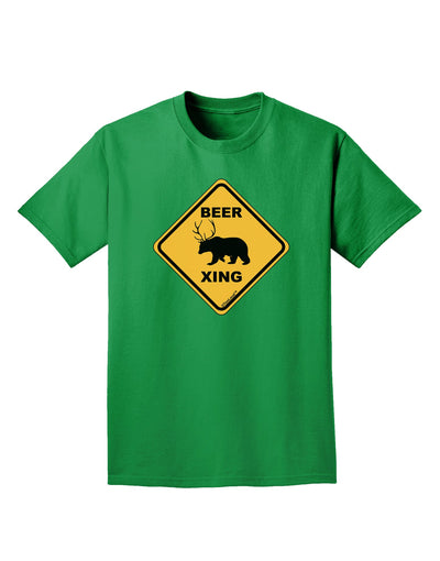 Beer Xing Adult Dark T-Shirt-Mens T-Shirt-TooLoud-Kelly-Green-Small-Davson Sales