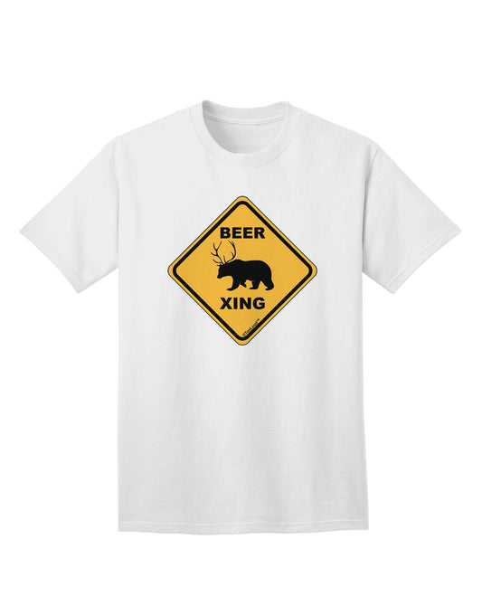 Beer Xing Adult T-Shirt-unisex t-shirt-TooLoud-White-Small-Davson Sales