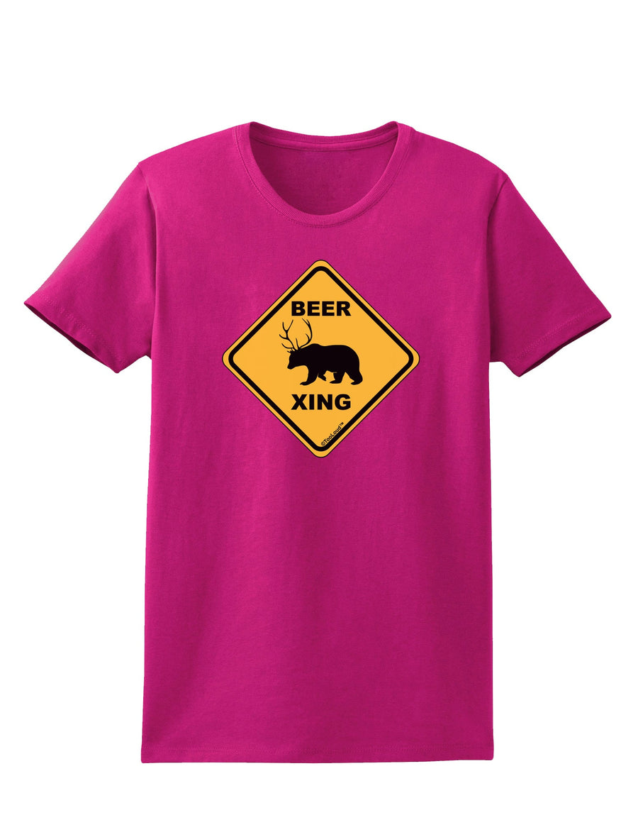 Beer Xing Womens Dark T-Shirt-TooLoud-Black-X-Small-Davson Sales