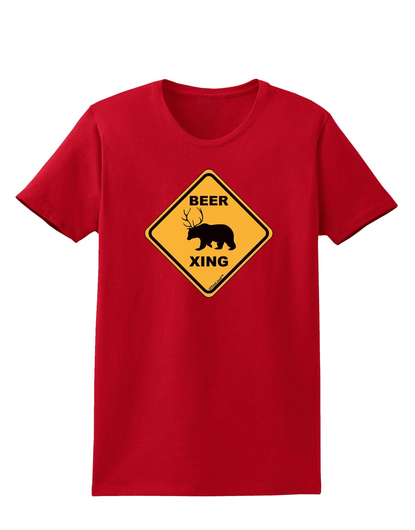 Beer Xing Womens Dark T-Shirt-TooLoud-Red-X-Small-Davson Sales