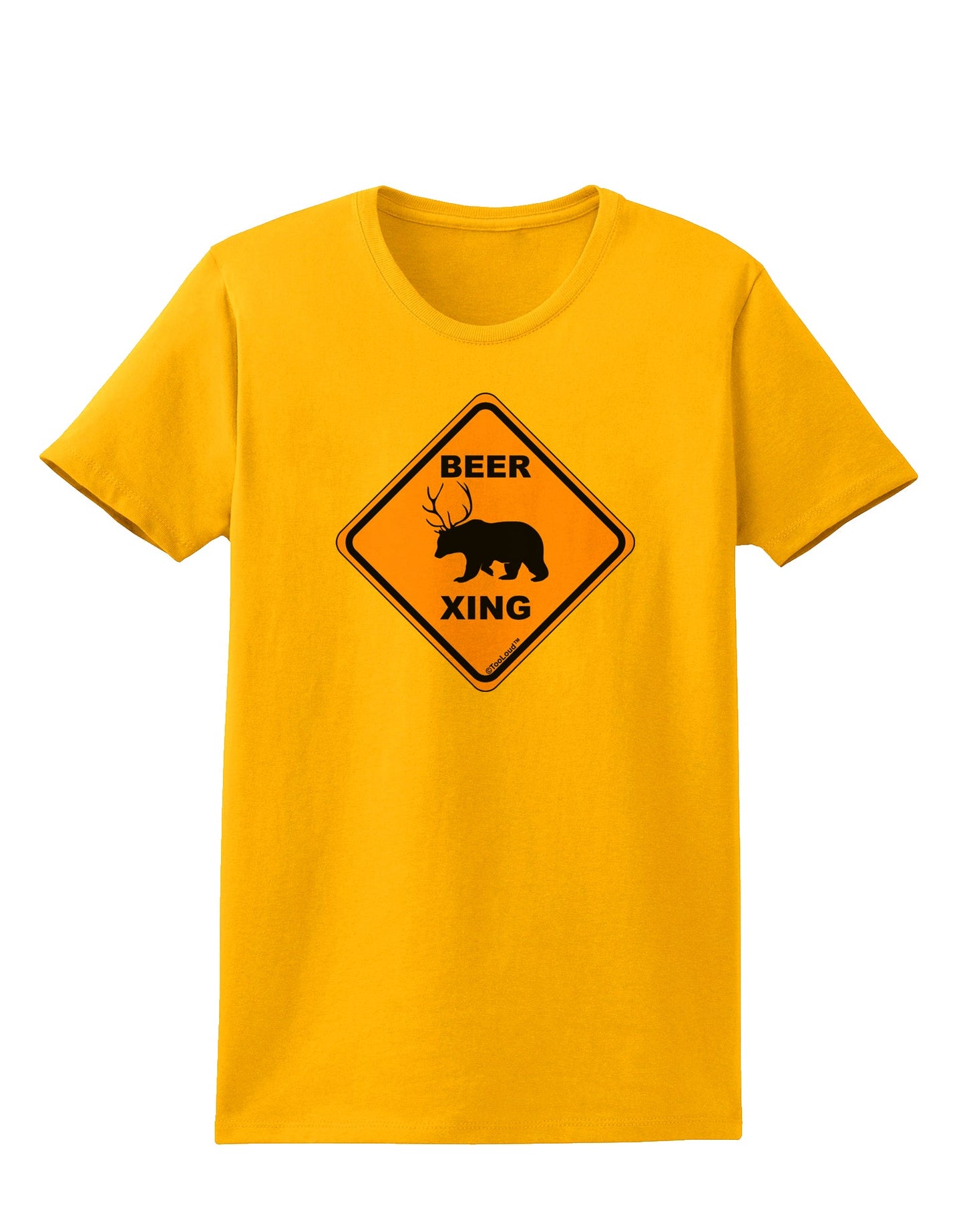 Beer Xing Womens T-Shirt-Womens T-Shirt-TooLoud-Gold-X-Small-Davson Sales