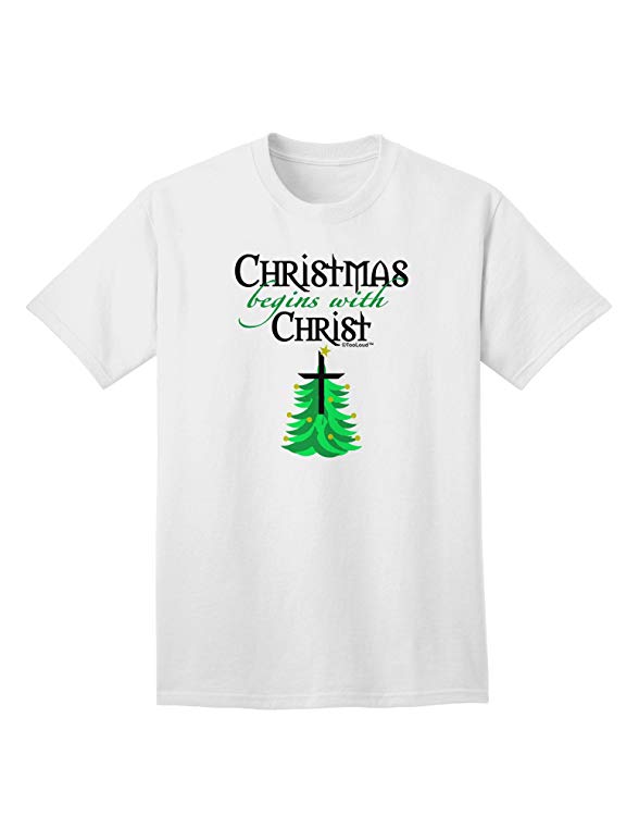 Begins With Christ Adult T-Shirt-Mens T-Shirt-TooLoud-White-Small-Davson Sales