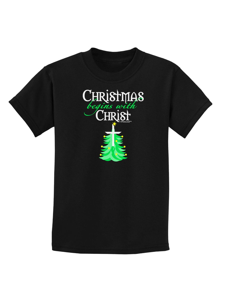 Begins With Christ Childrens Dark T-Shirt-Childrens T-Shirt-TooLoud-Black-X-Large-Davson Sales