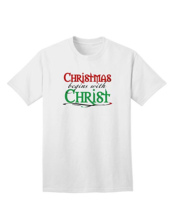 Begins With Christ Text Adult T-Shirt-Mens T-Shirt-TooLoud-White-Small-Davson Sales