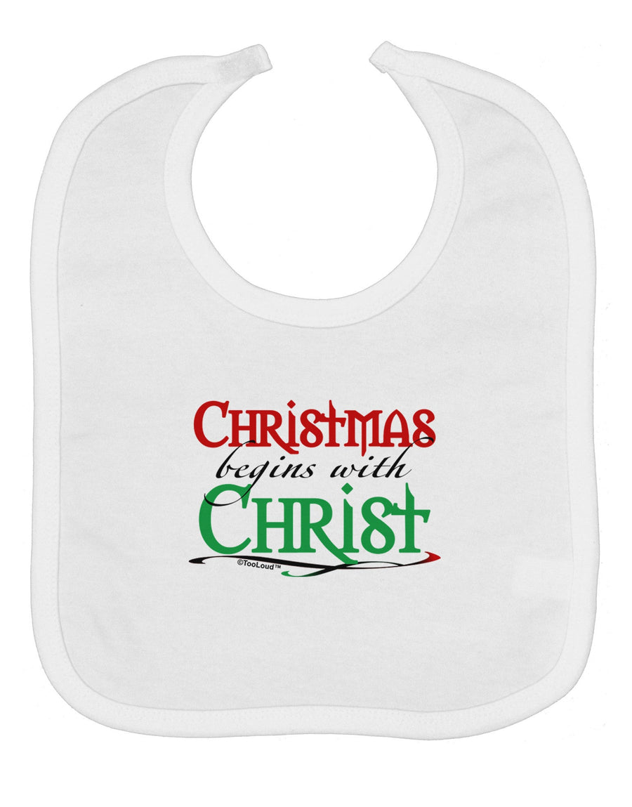 Begins With Christ Text Baby Bib