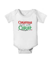 Begins With Christ Text Baby Romper Bodysuit-Baby Romper-TooLoud-White-18-Months-Davson Sales