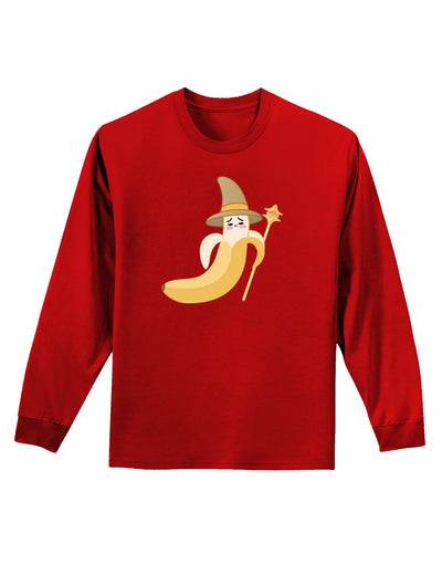 Ben Banana Wizard - Cute Fruit Halloween Adult Long Sleeve Dark T-Shirt-TooLoud-Red-Small-Davson Sales