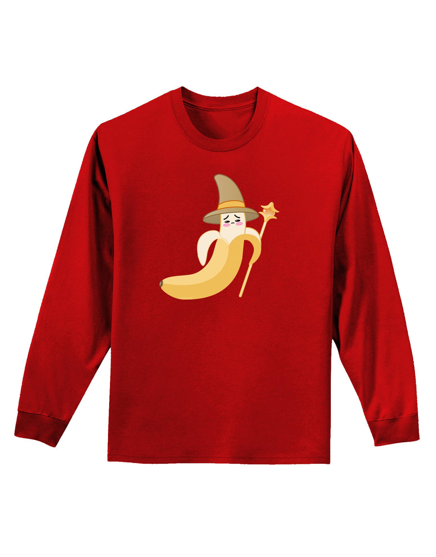 Ben Banana Wizard - Cute Fruit Halloween Adult Long Sleeve Dark T-Shirt-TooLoud-Black-Small-Davson Sales