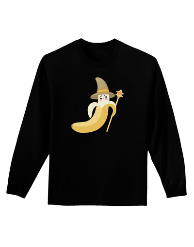 Ben Banana Wizard - Cute Fruit Halloween Adult Long Sleeve Dark T-Shirt-TooLoud-Black-Small-Davson Sales