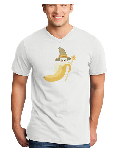 Ben Banana Wizard - Cute Fruit Halloween Adult V-Neck T-shirt-Mens V-Neck T-Shirt-TooLoud-White-Small-Davson Sales