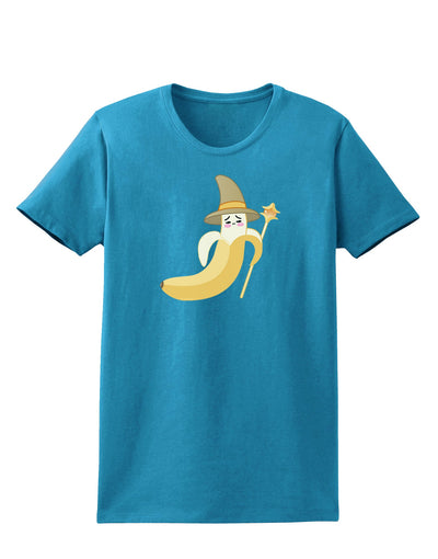 Ben Banana Wizard - Cute Fruit Halloween Womens Dark T-Shirt-Womens T-Shirt-TooLoud-Turquoise-X-Small-Davson Sales