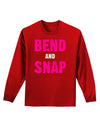 Bend and Snap Pink Text Adult Long Sleeve Dark T-Shirt-TooLoud-Red-Small-Davson Sales