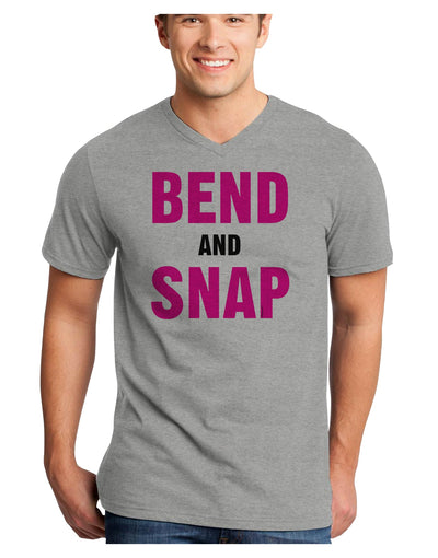 Bend and Snap Pink Text Adult V-Neck T-shirt-Mens V-Neck T-Shirt-TooLoud-HeatherGray-Small-Davson Sales