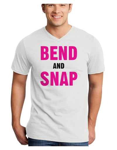 Bend and Snap Pink Text Adult V-Neck T-shirt-Mens V-Neck T-Shirt-TooLoud-White-Small-Davson Sales