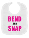 Bend and Snap Pink Text Baby Bib