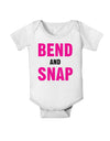 Bend and Snap Pink Text Baby Romper Bodysuit-Baby Romper-TooLoud-White-06-Months-Davson Sales