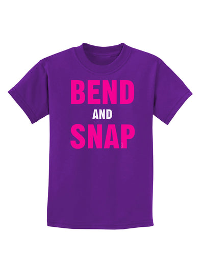 Bend and Snap Pink Text Childrens Dark T-Shirt-Childrens T-Shirt-TooLoud-Purple-X-Small-Davson Sales