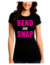 Bend and Snap Pink Text Juniors Crew Dark T-Shirt-T-Shirts Juniors Tops-TooLoud-Black-Juniors Fitted Small-Davson Sales