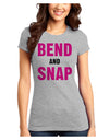 Bend and Snap Pink Text Juniors T-Shirt-Womens Juniors T-Shirt-TooLoud-Ash-Gray-Juniors Fitted XS-Davson Sales