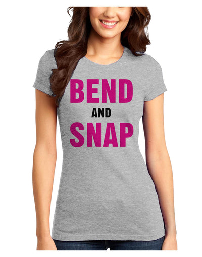 Bend and Snap Pink Text Juniors T-Shirt-Womens Juniors T-Shirt-TooLoud-Ash-Gray-Juniors Fitted XS-Davson Sales