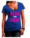 Bend and Snap Pink Text Juniors V-Neck Dark T-Shirt-Womens V-Neck T-Shirts-TooLoud-Royal-Blue-Juniors Fitted Small-Davson Sales