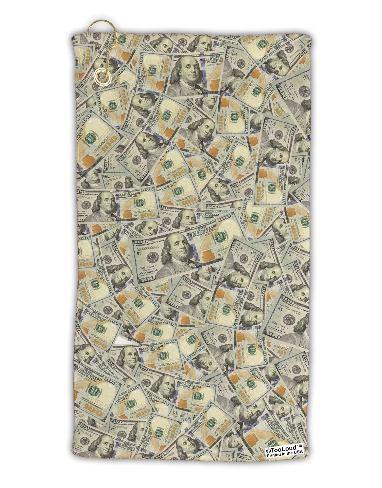 Benjamins Micro Terry Gromet Golf Towel 15 x 22 Inch All Over Print by TooLoud-Golf Towel-TooLoud-White-Davson Sales