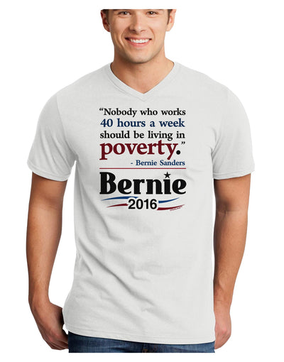 Bernie on Jobs and Poverty Adult V-Neck T-shirt-Mens V-Neck T-Shirt-TooLoud-White-Small-Davson Sales