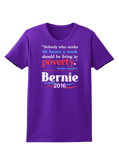 Bernie on Jobs and Poverty Womens Dark T-Shirt-TooLoud-Purple-X-Small-Davson Sales