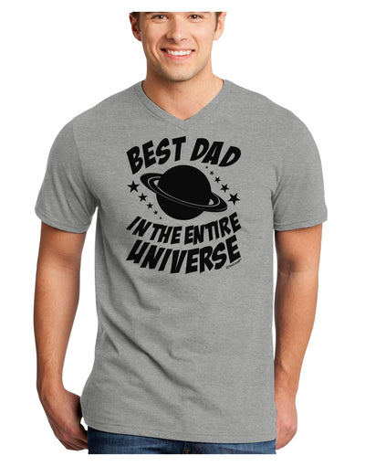 Best Dad in the Entire Universe Adult V-Neck T-shirt-Mens V-Neck T-Shirt-TooLoud-HeatherGray-Small-Davson Sales