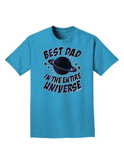 Best Dad in the Entire Universe - Galaxy Print Adult Dark T-Shirt-Mens T-Shirt-TooLoud-Turquoise-Small-Davson Sales