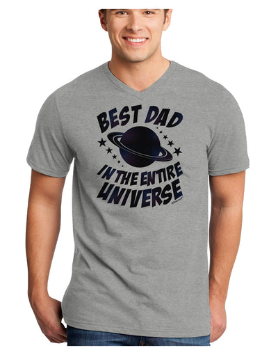 Best Dad in the Entire Universe - Galaxy Print Adult V-Neck T-shirt-Mens V-Neck T-Shirt-TooLoud-HeatherGray-Small-Davson Sales