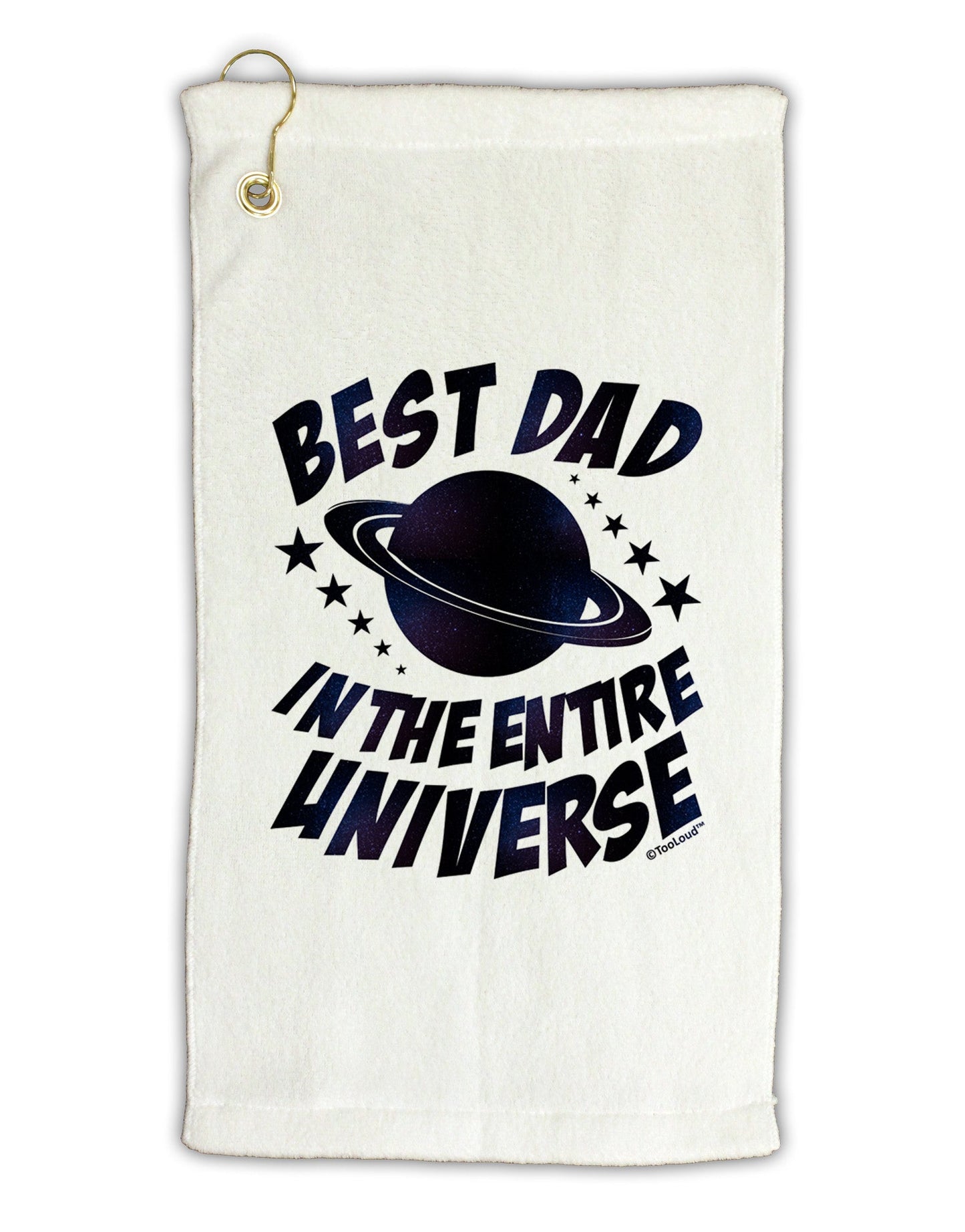 Best Dad in the Entire Universe - Galaxy Print Micro Terry Gromet Golf Towel 16 x 25 inch-Golf Towel-TooLoud-White-Davson Sales