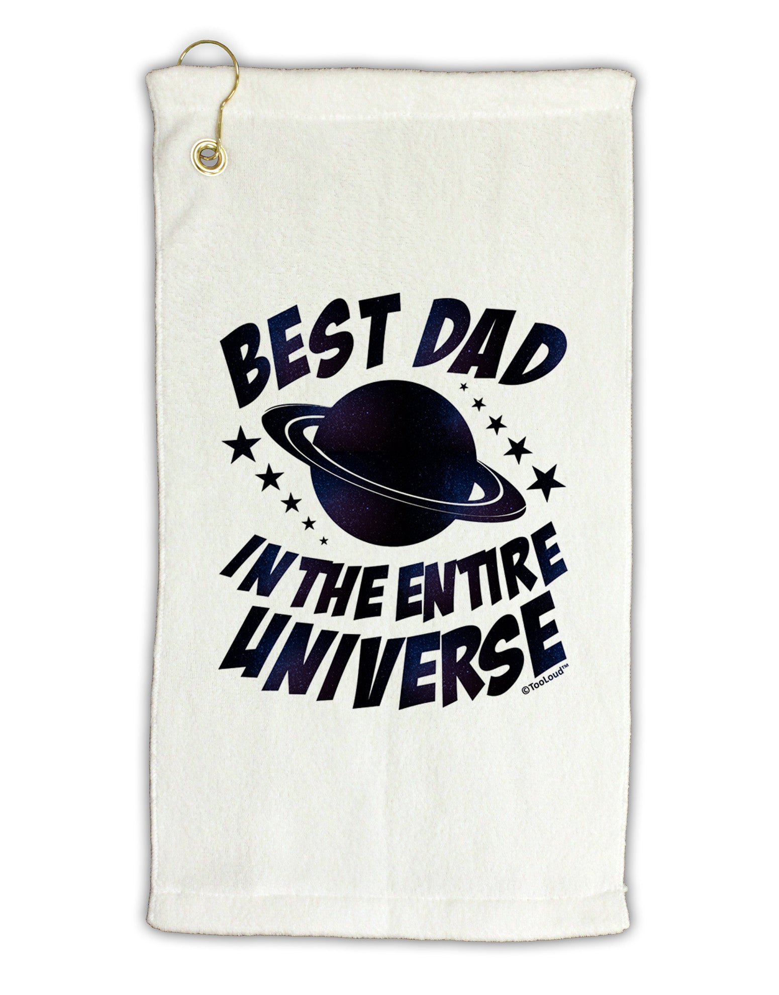Best Dad in the Entire Universe - Galaxy Print Micro Terry Gromet Golf Towel 16 x 25 inch-Golf Towel-TooLoud-White-Davson Sales