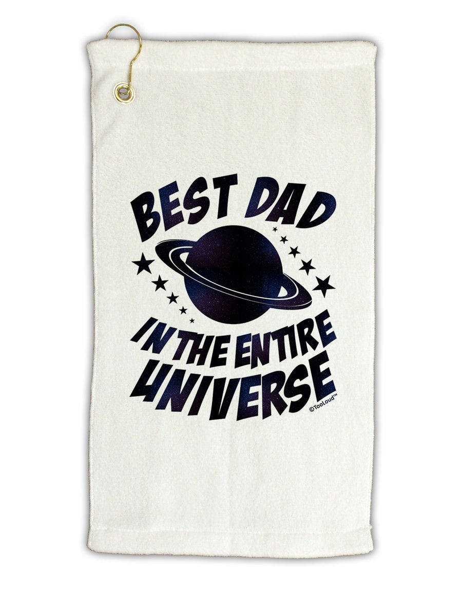 Best Dad in the Entire Universe - Galaxy Print Micro Terry Gromet Golf Towel 16 x 25 inch-Golf Towel-TooLoud-White-Davson Sales