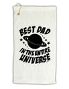 Best Dad in the Entire Universe Micro Terry Gromet Golf Towel 16 x 25 inch-Golf Towel-TooLoud-White-Davson Sales