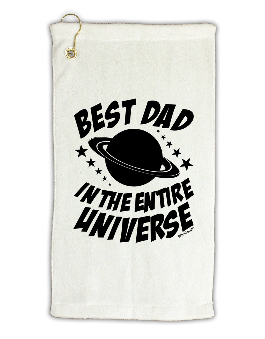 Best Dad in the Entire Universe Micro Terry Gromet Golf Towel 16 x 25 inch-Golf Towel-TooLoud-White-Davson Sales